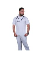 ست روپوش و شلوار پزشکی مردانه کد 358 برند شکوه دندان