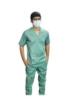 ست اسکراب پزشکی مردانه طرح جین رنگ سبز سدری کد 47 برند شکوه دندان