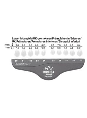 |روکش پلی کربنات آکریلی دندان اوپک تک سایز LOWER BISCUSPIDS بسته 5 عددی برند Directa