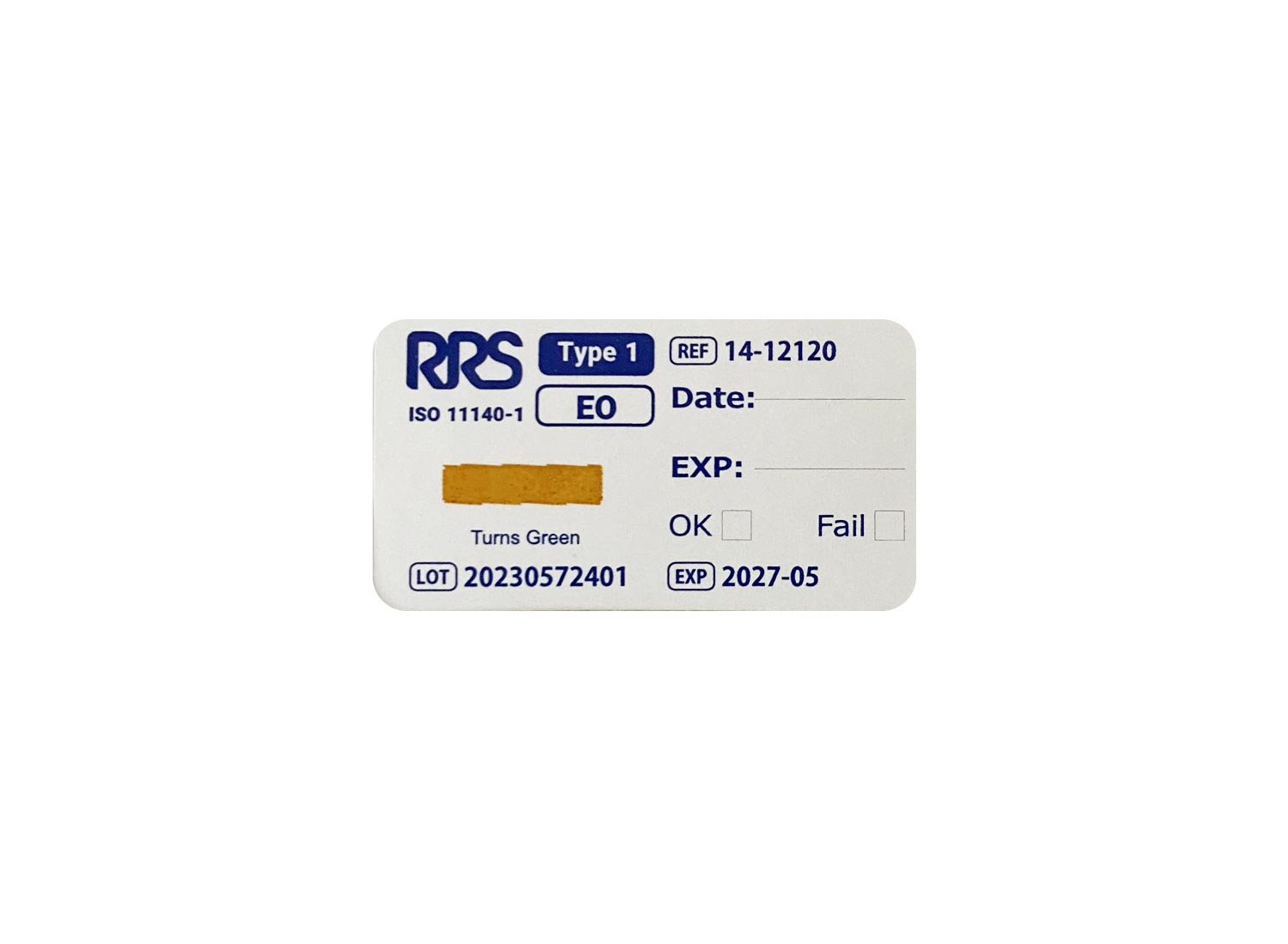 لیبل با جوهر نشانگر استریلیزاسیون اتیلن اکساید برند RRS